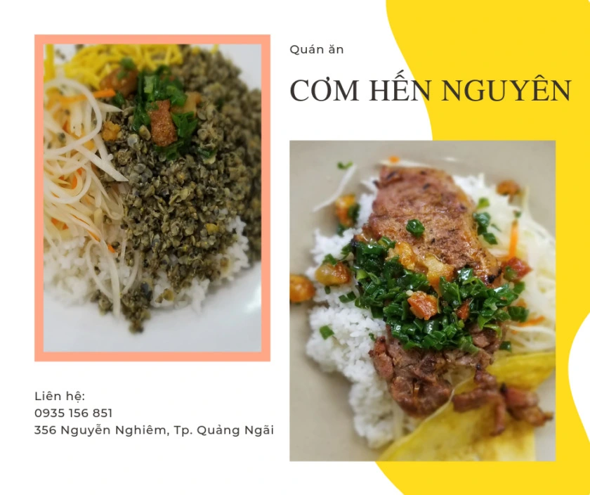 Cơm Hến Nguyên - Quán cơm hến ngon Quảng Ngãi